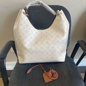 Luxury White LV Hobo Bag